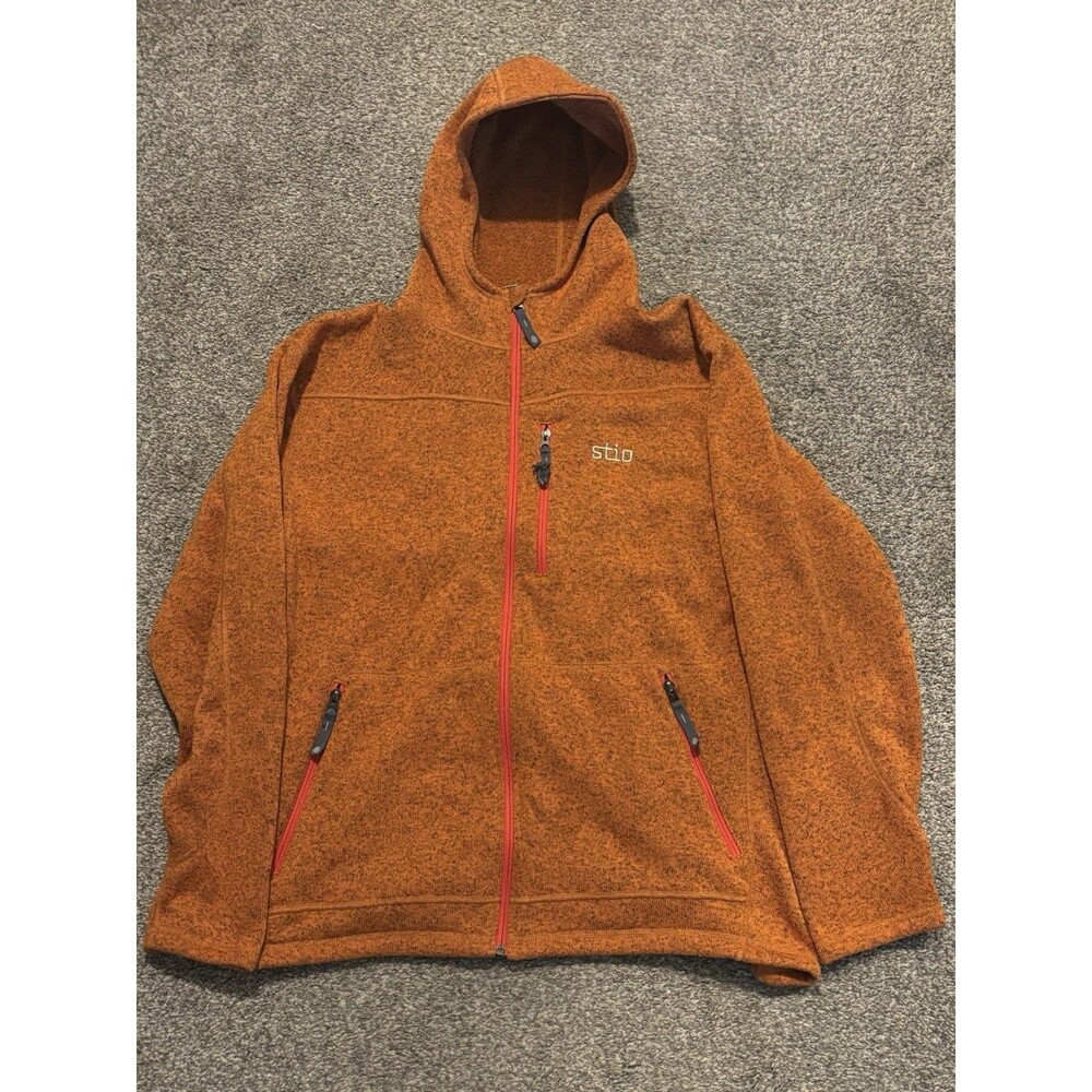 Stio Jacket Wilcox Fleece Hoodie Mens XL Full Zip Hooded Hiking Outdoors